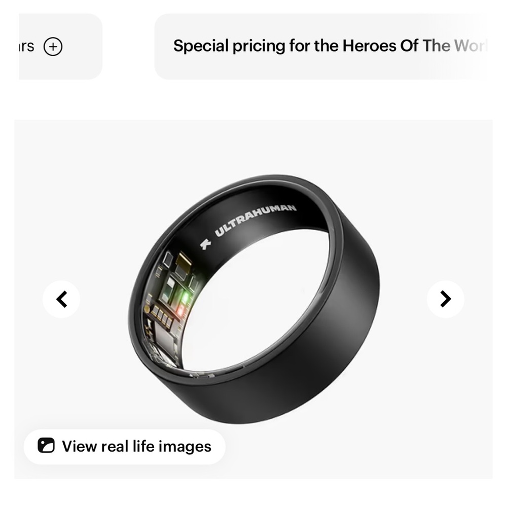 NWT Ultrahuman Black Smart Ring Matte Grey Size 8